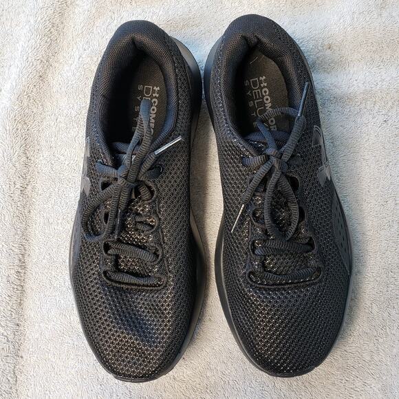 Under Armour Charged Surge 4 Womens 6.5 Black Athletic Running Sporty - Picture 2 of 8